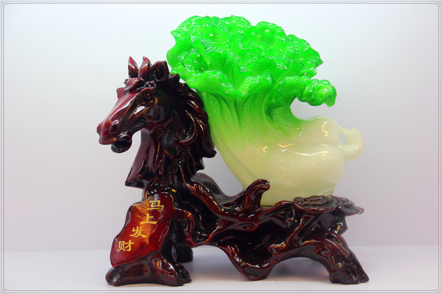 【百财有余 风水树脂工艺品 吉祥白菜如意摆件 招财白菜大摆件】价格,厂家,图片,塑料、树脂工艺品,长沙市雨花区诗诗饰品商行-