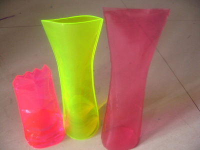 【易收纳环保可折叠透明PVC花瓶,直筒蒵瓶,】价格,厂家,图片,塑料、树脂工艺品,深圳市宝安区联兴顺塑胶手袋厂-
