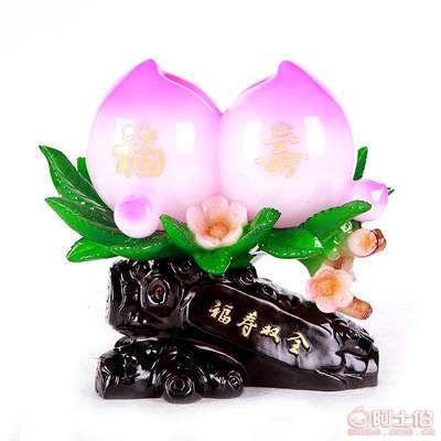 福寿双全，仿玉臻品 联友树脂工艺品的家居装饰艺术